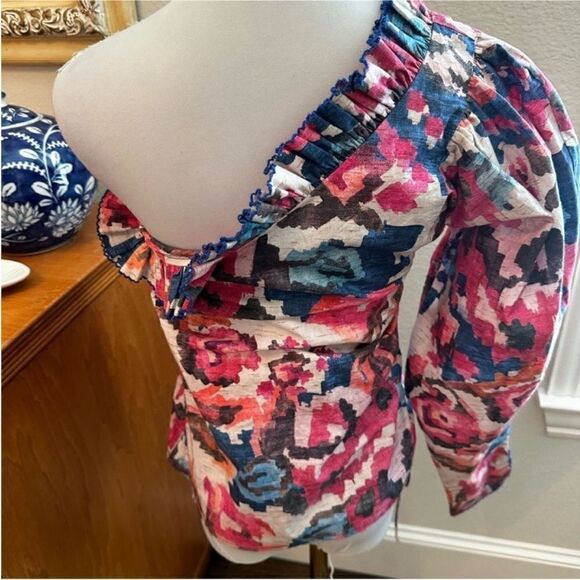 NWT Chufy brand "Alin" one shoulder floral ruffle top - Picture 7 of 8